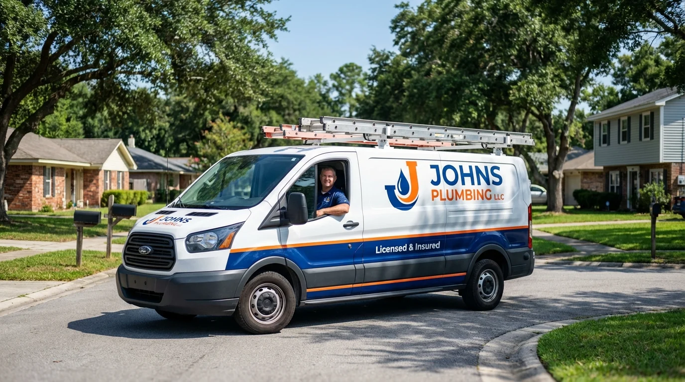 Johns Plumbing LLC service van in Fort Knox, KY