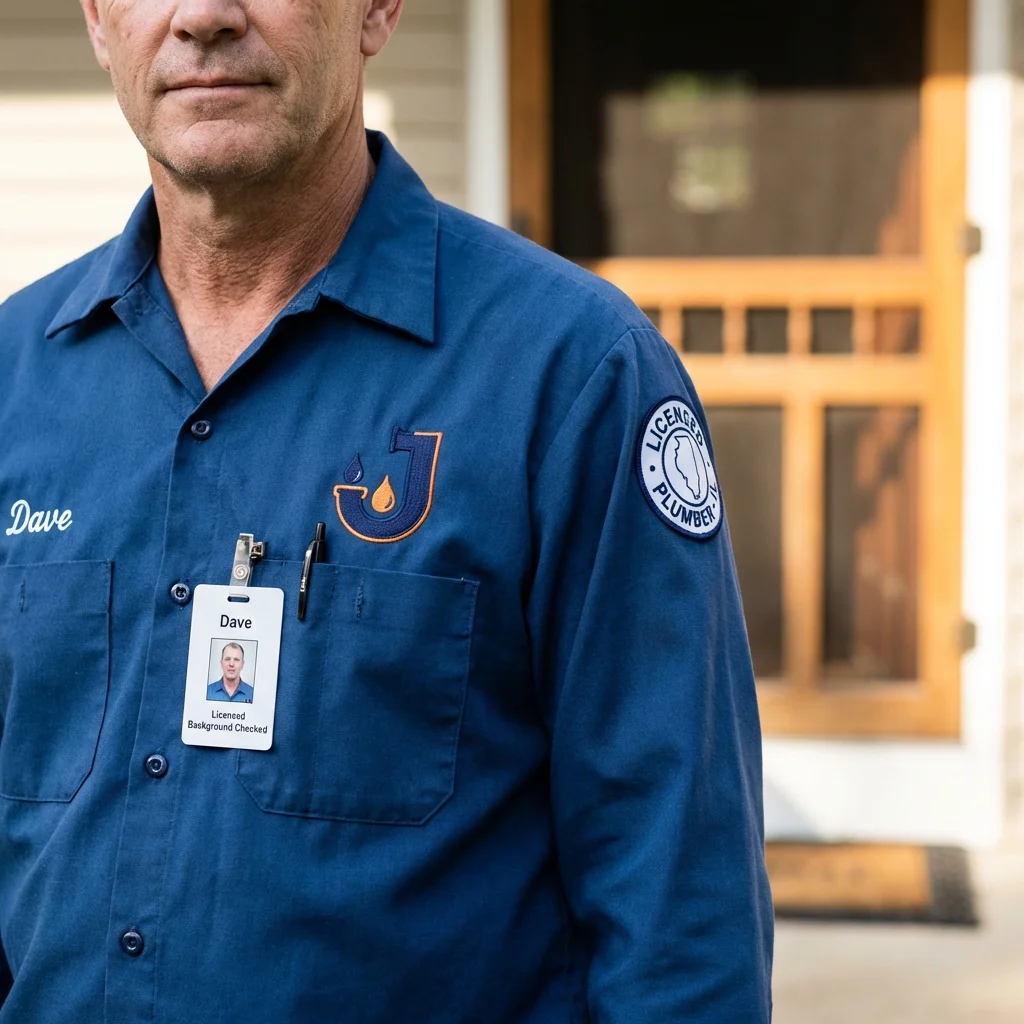 Licensed plumber showing ID badge in Fort Knox, KY