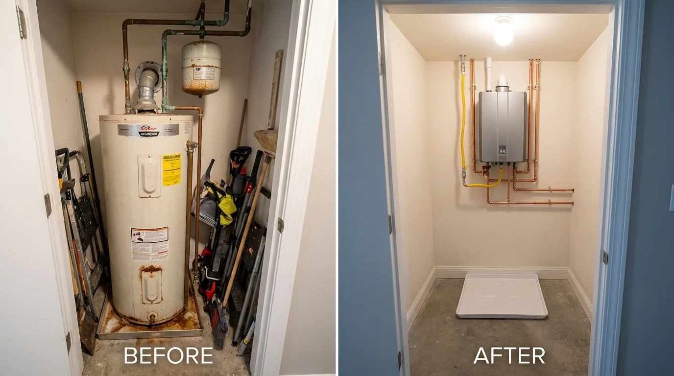 Tank water heater versus wall-mounted tankless unit comparison for Fort Knox, KY homeowners